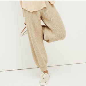Free People Logan Pass Knitted Jogger Harem Pants Pull On Lounge Cream Tan XS
